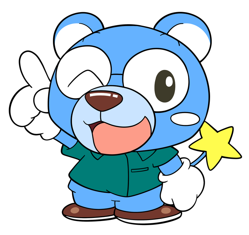 青いクマのキャラクター