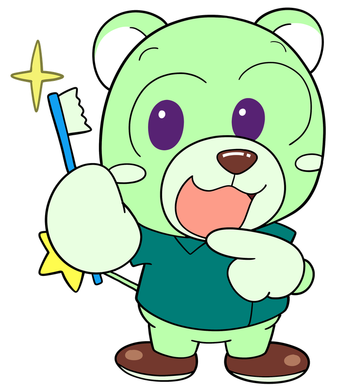 歯みがきをするクマのキャラクター